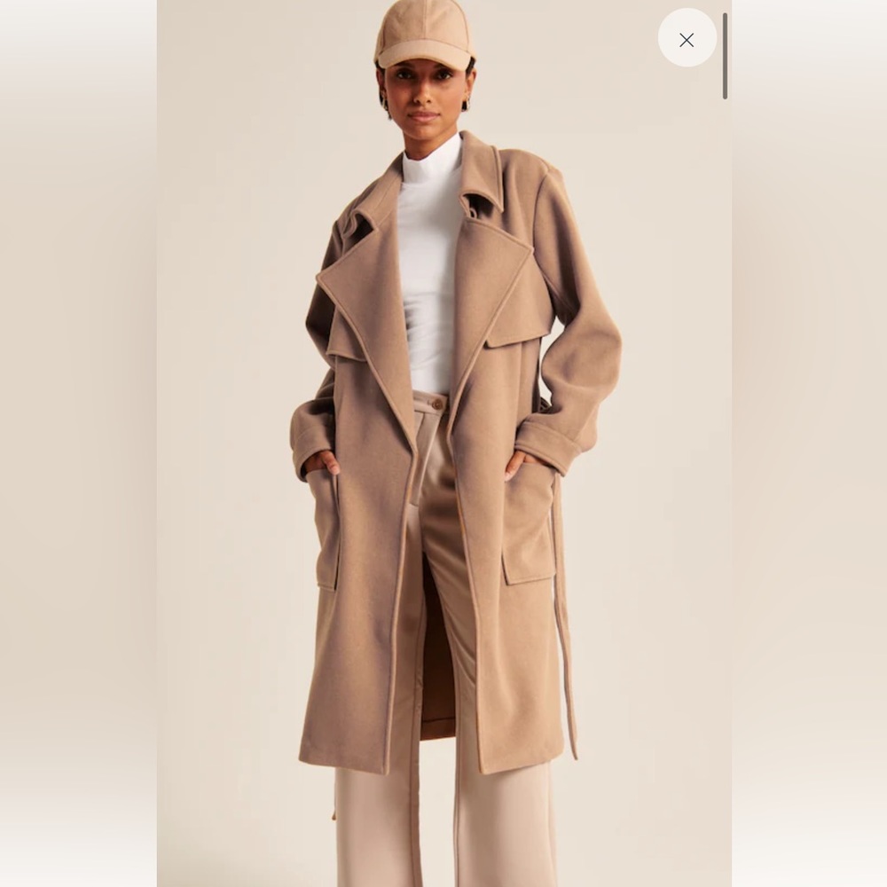 Abercrombie double breasted wool trench coat size small